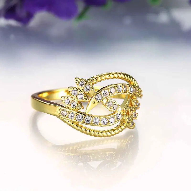 Best Friends 18K Gold Plating Wedding Rings Peacock Head Inlaid Crystal Bague Femme Ruby Jewelry31 19