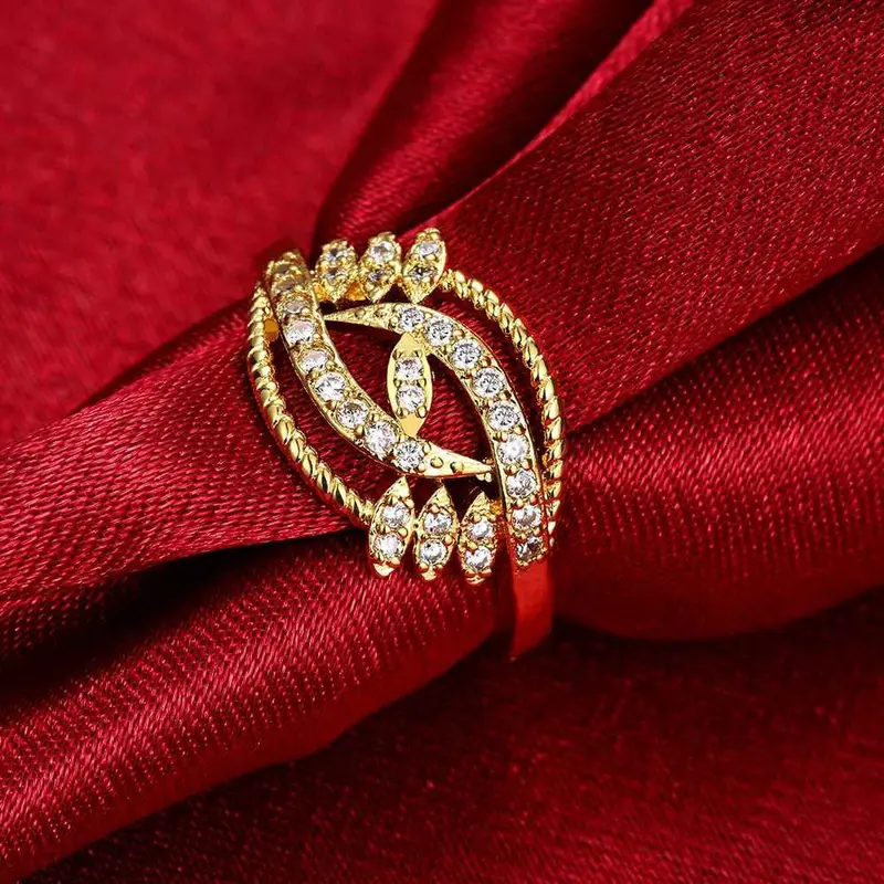 Best Friends 18K Gold Plating Wedding Rings Peacock Head Inlaid Crystal Bague Femme Ruby Jewelry31 20