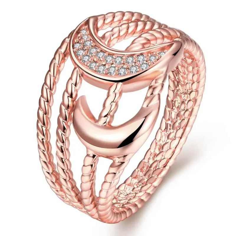 Best Friends 18K Gold Plating Wedding Rings Peacock Head Inlaid Crystal Bague Femme Ruby Jewelry31 4