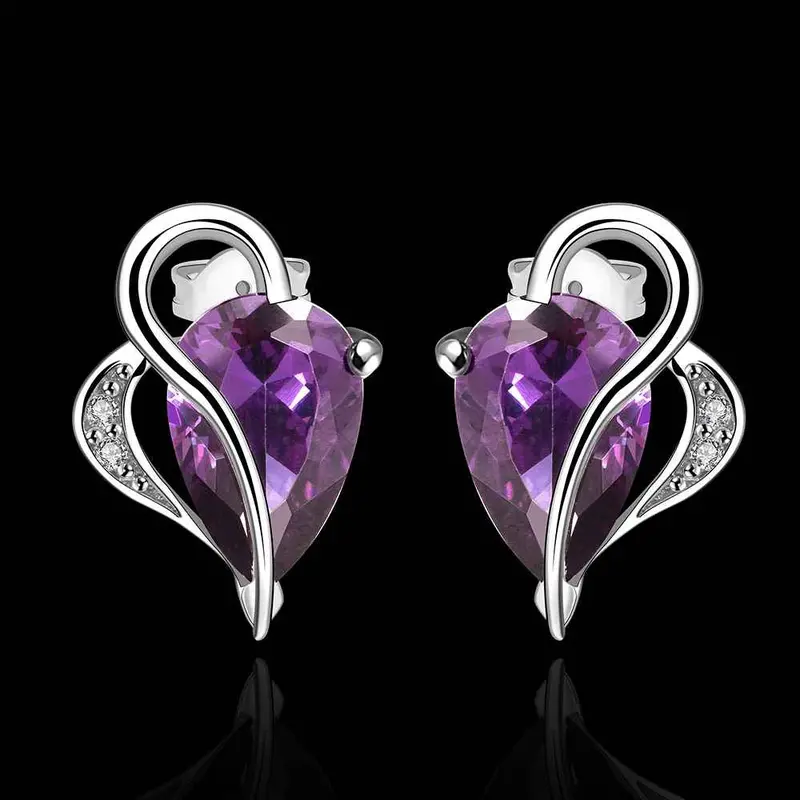 Best Friends Earings Jewelry Line Purple Blood Violet Stud Brincos Grandes Pendientes Earrings Women Earing Fble 2 2