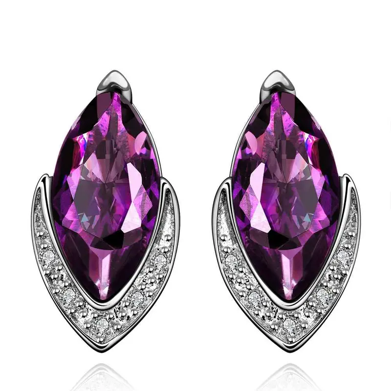 Best Friends Earings Jewelry Purple Violetta Stone Stud Brincos Grandes Pendientes Earrings Women Earing Fble  7 1