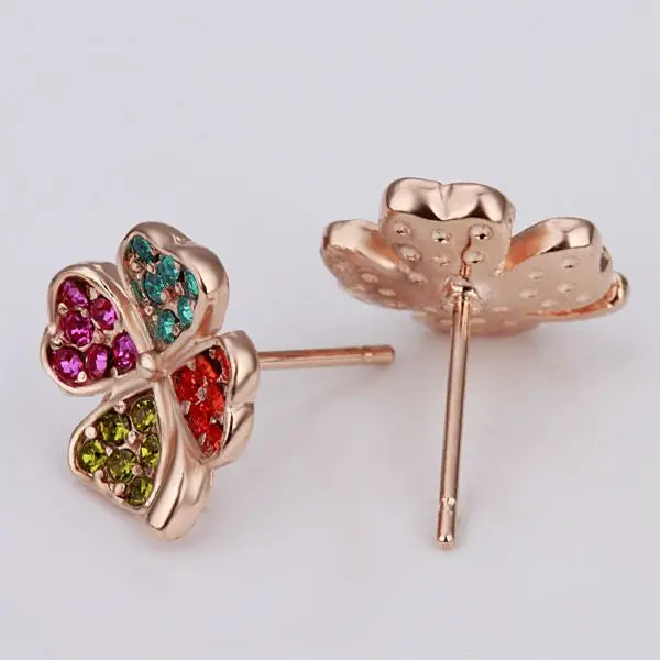 Best Friends Jewerly 18K Gold Plated Earing Colorful Clover Stud Earrings Brincos Smtpe 59 1