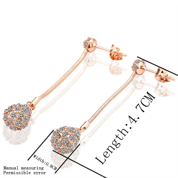 Best Friends Jewerly 18K Gold Plated Earing Crystal Ball Drop Earrings Brincos Smtpe 1 1