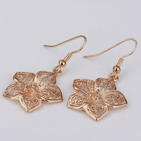 Best Friends Jewerly 18K Gold Plated Earing Flower Lp Drop Earrings Brincos Smtpe 58 1