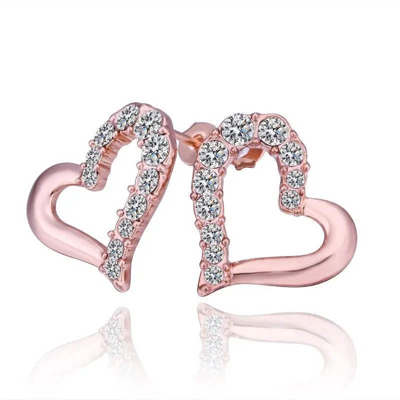 Best Friends Jewerly 18K Gold Plated Earing Gold Hollow Heart Stud Earrings Brincos Smtpe342 2