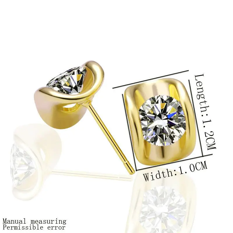 Best Friends Jewerly 18K Gold Plated Earing Ingot Stud Earrings Brincos Smtpe268 1