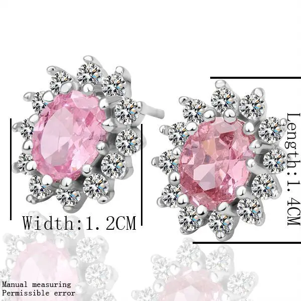 Best Friends Jewerly 18K Gold Plated Earing Pink Ve Stud Earrings Brincos Smtpe 23 1