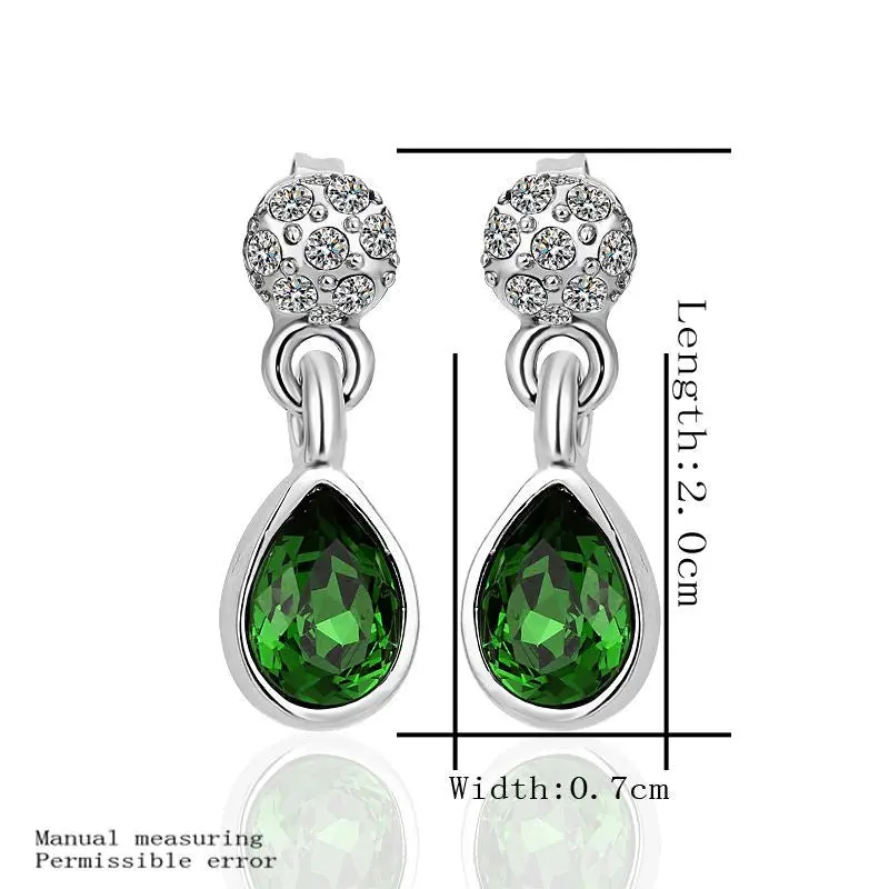 Best Friends Jewerly 18K Gold Plated Earing Pl Green Drop Earrings Brincos Smtpe222 1