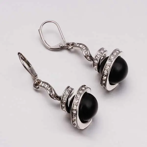 Best Friends Jewerly 18K Gold Plated Earing Spiral Black Beads Drop Earrings Brincos Smtpe255 1