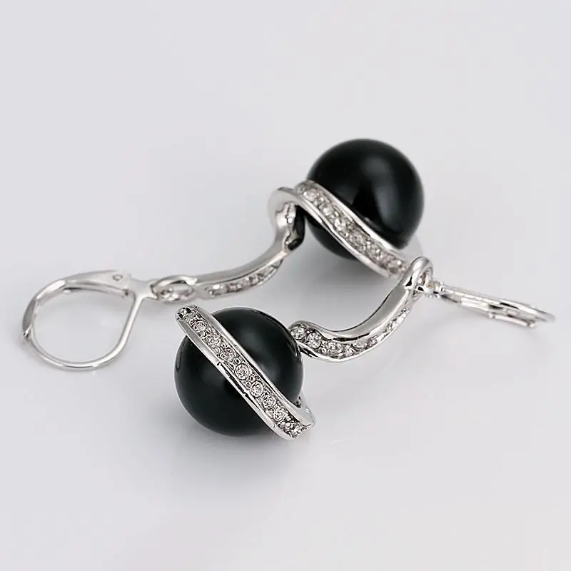 Best Friends Jewerly 18K Gold Plated Earing Spiral Black Beads Drop Earrings Brincos Smtpe255 2