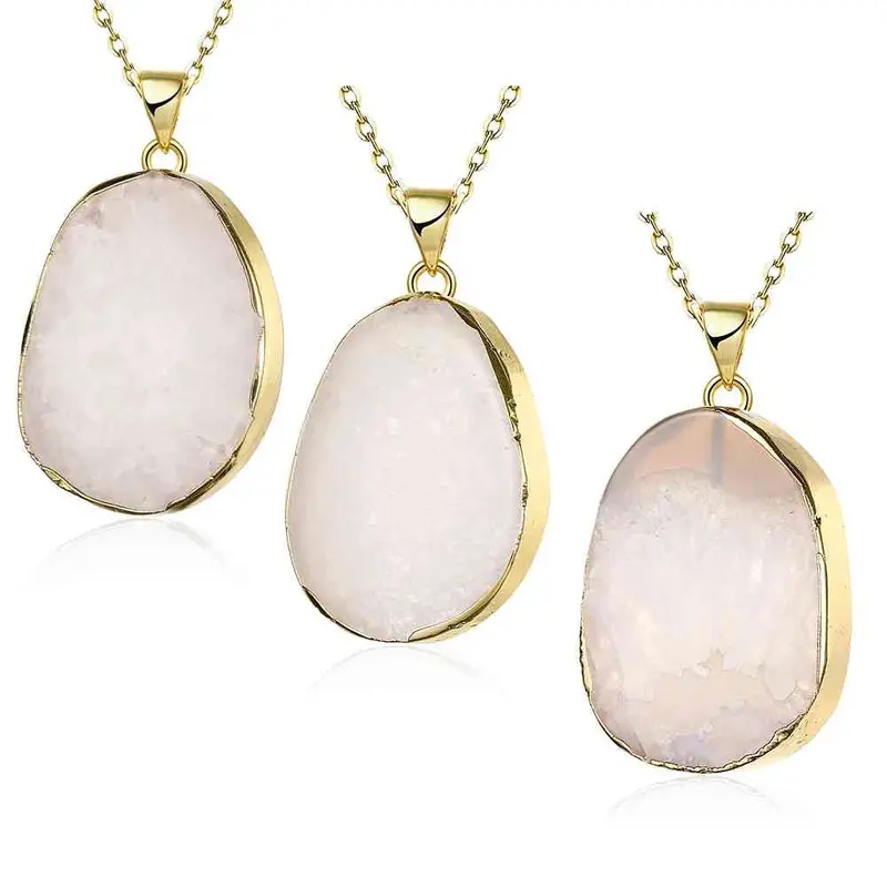 Best Friends Natural Stone Necklace Men Moonstone Gros Collier Femme Love295 3