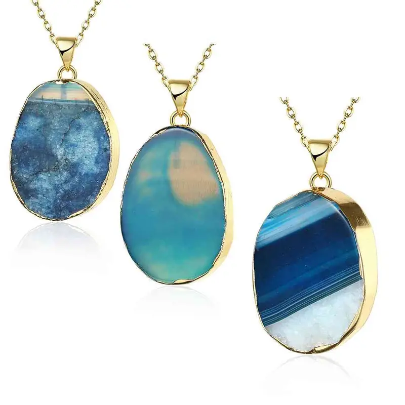 Best Friends Natural Stone Necklace Men Moonstone Gros Collier Femme Love295 4