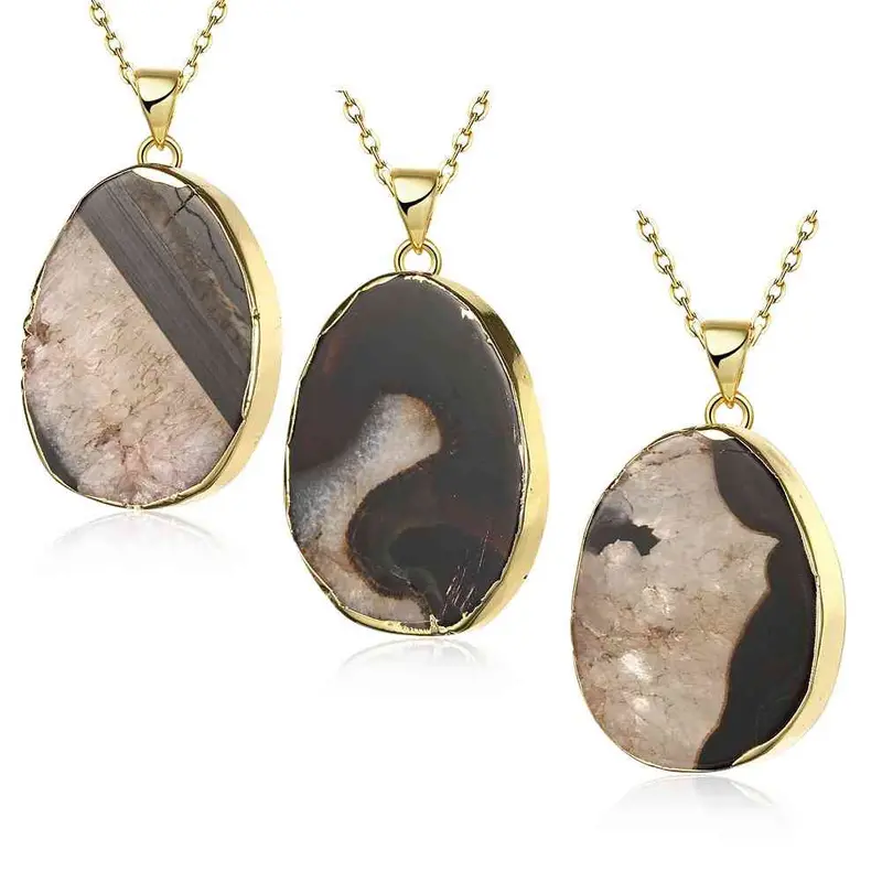 Best Friends Natural Stone Necklace Men Moonstone Gros Collier Femme Love295 5