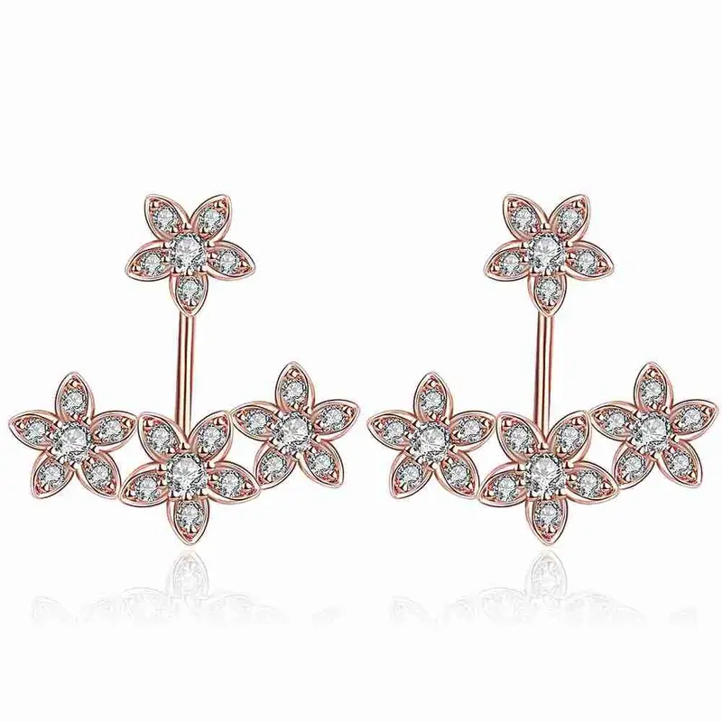 Best Friends Platinum Plated Clear Zircon Earings Wing Star Drop Cuff Jewelry Display 336 1