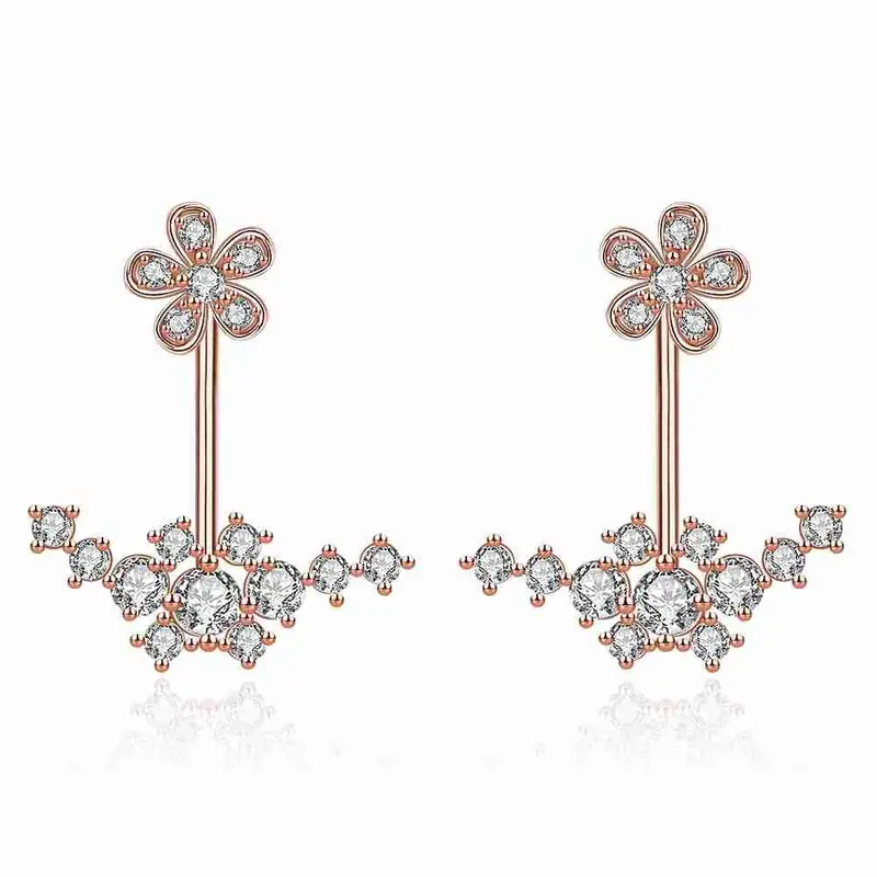 Best Friends Platinum Plated Clear Zircon Earings Wing Star Drop Cuff Jewelry Display 336 3