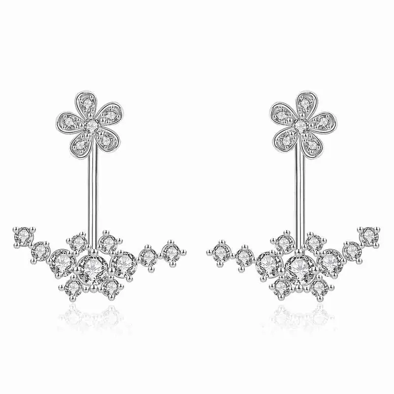 Best Friends Platinum Plated Clear Zircon Earings Wing Star Drop Cuff Jewelry Display 336 4