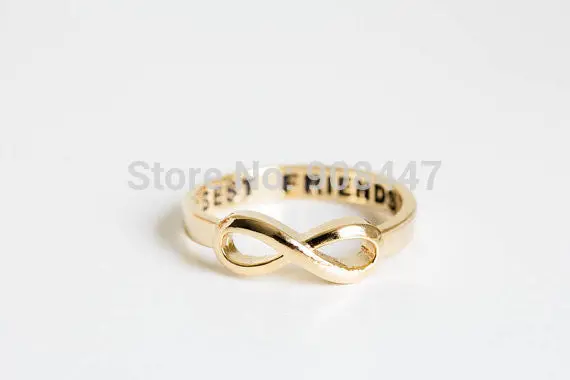 Best Friends Ring Infinity Ring Engraved Rings O Jewelry Gold Silver Plated Friends Rings 1