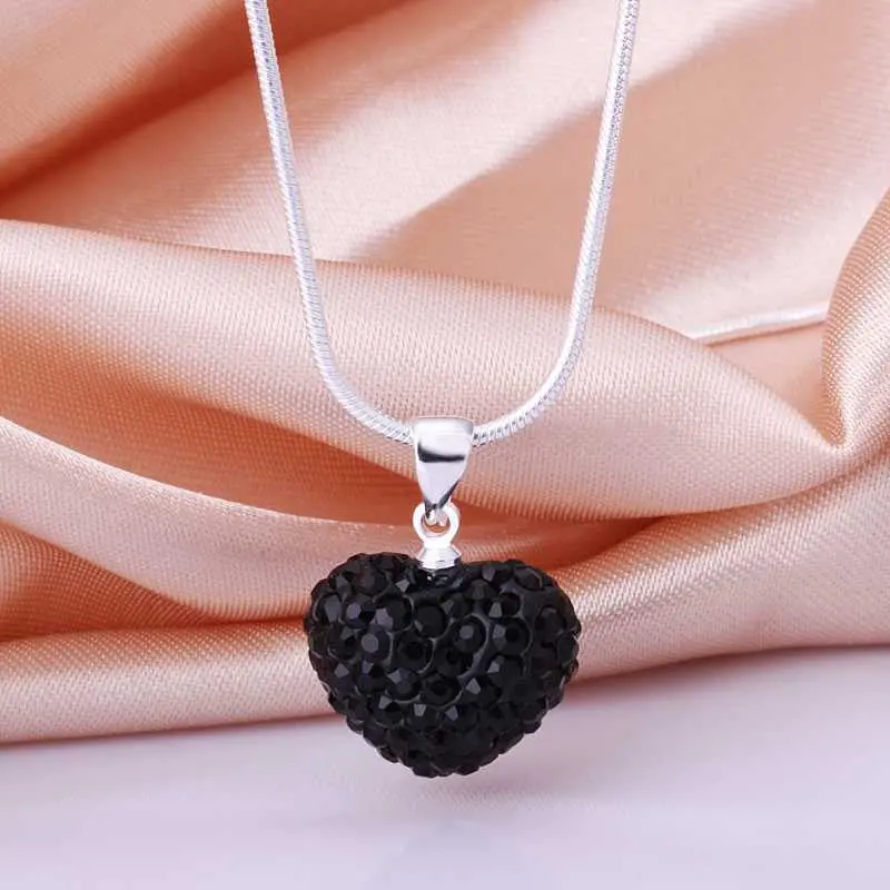 Best Friends Shamballa Necklace Women Black Heart Choker Bijoux Women 1