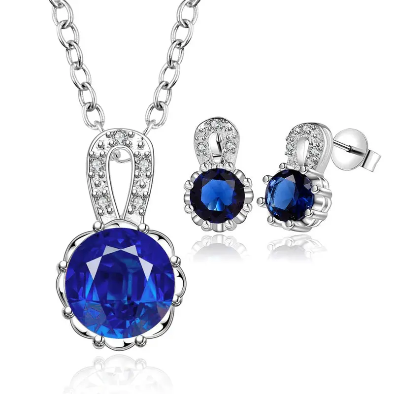 Best Friends Silver Jewelry Set White Stone 8 E+N African Jewelry Set Wedding Decoration  3 1