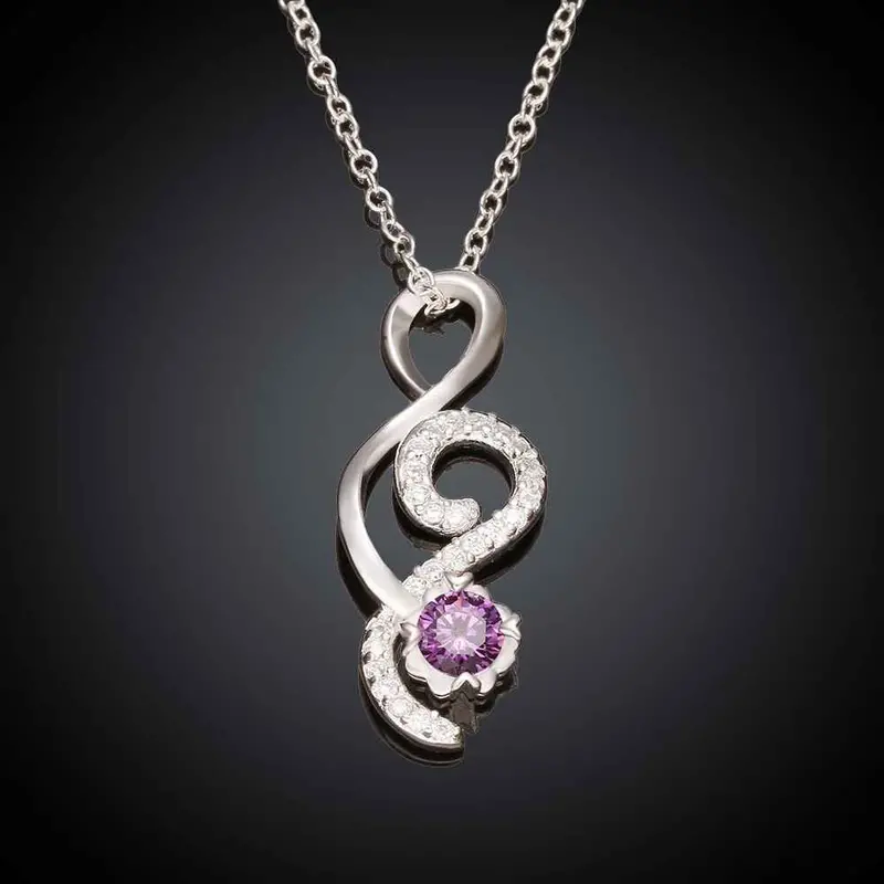 Best Friends Silver Necklaces Insets 8-Shaped Collier Femme S In Euros183 1