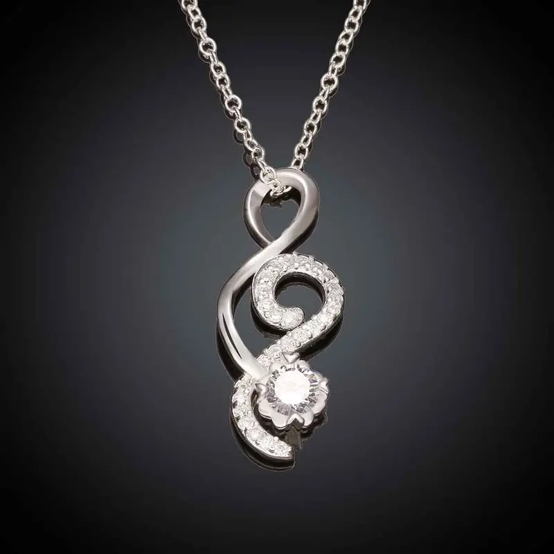 Best Friends Silver Necklaces Insets 8-Shaped Collier Femme S In Euros183 2