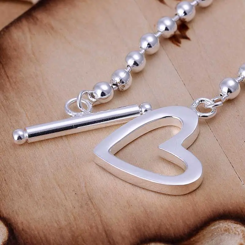 Best Friends Silver Plated Bracelets Bangles Gu To Heart-Shaped Pulseras Hombre Jewelry Display173 1