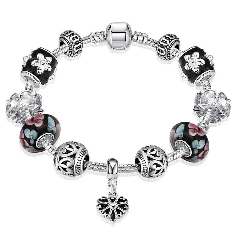 Best Friends Silver Plated Bracelets Double Color Fall Heart Pulseiras Hand Madeball Pfdh 35 1