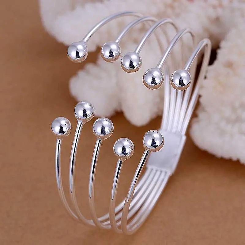 Best Friends Silver Plated Charms Bangle Five Wire Bead Women Bracelet Horloge Smtb 58 1
