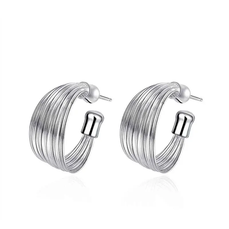 Best Friends Silver Plated Clip On Earrings Weaved Web Stud Ear Cuff Accessories 165 1