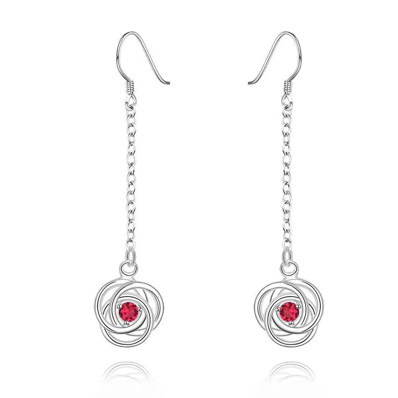 Best Friends Silver Plated Earing Flower Purple Drip Drop Orecchini Jewelry European Style 17 2