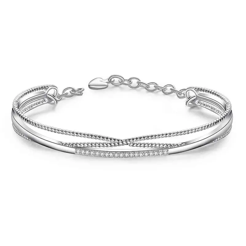Best Friends Silver Plated Friendship Bangle Crystal Cross Women Bracelet Jewerly Accessories Hbb 39 2