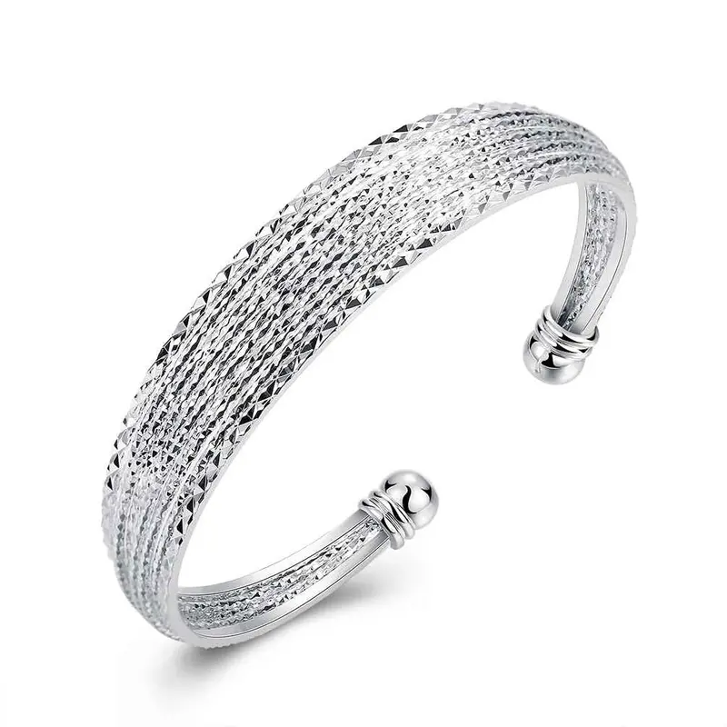Best Friends Silver Plated Friendship Bangle Flowers Line Women Wedding Bracelet Joyas Smtb145 1