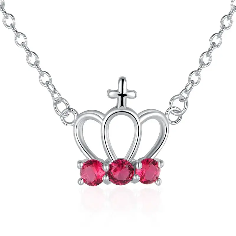 Best Friends Silver Plated Necklaces & Pendants Crown Blue Stone Gargantilha Bijoux Femme 13 3
