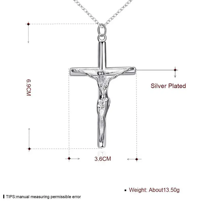Best Friends Silver-Plated Pendant Cross Colar Vintage Personalized 2