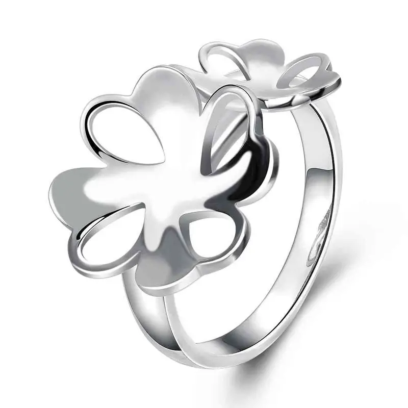 Best Friends Silver Ring Flower Size Anel De Ouro Bijouterie 745 1
