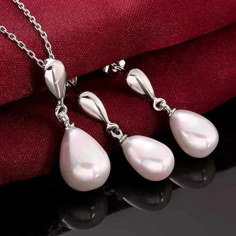 Best Friends Simulated Pearl Jewelry Set Estina Lovely Necklace+Earrings Jewellery Npls 6 1