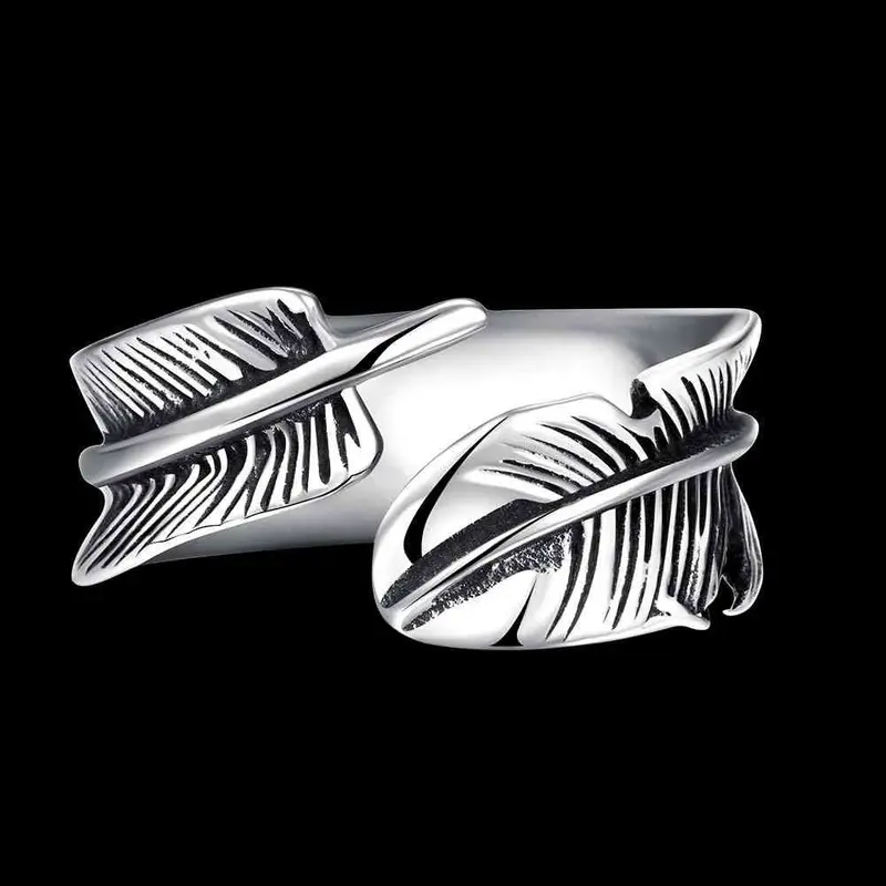 Best Friends Stainless Steel Ring Feather Aliancas Gift For Her Mayar241 2