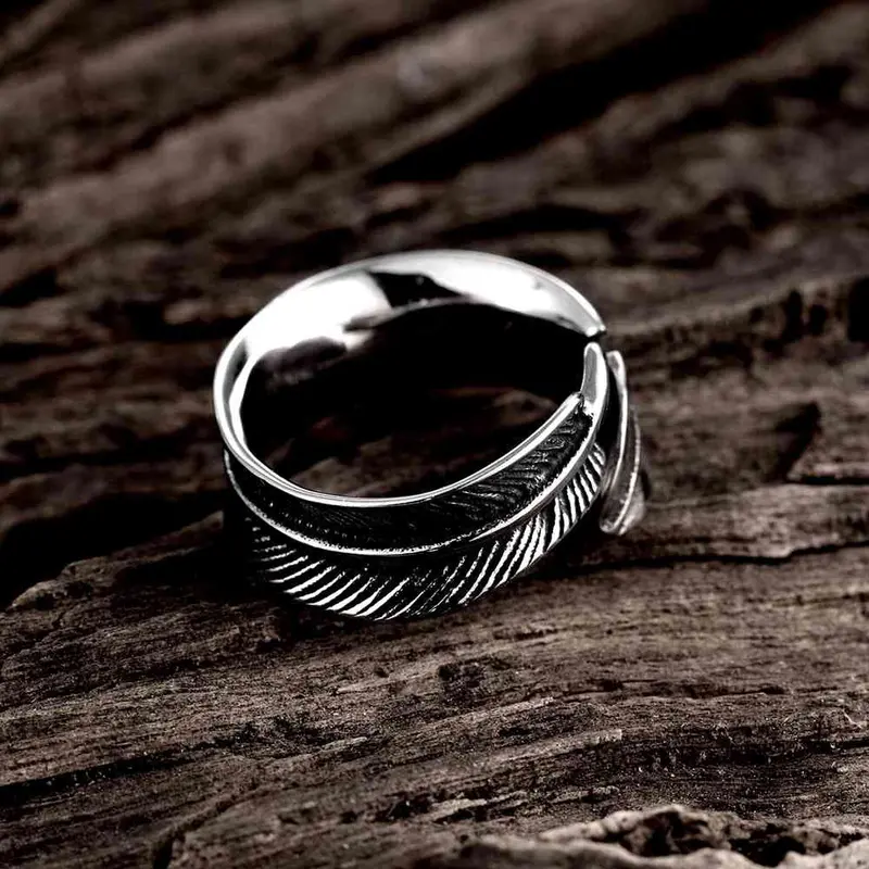 Best Friends Stainless Steel Ring Feather Aliancas Gift For Her Mayar241 4