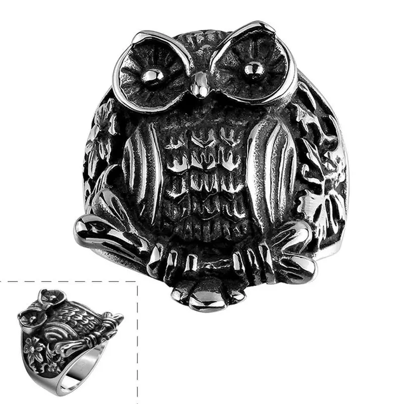 Best Friends Stainless Steel Wedding Rings Small Owl Anillos Bijoux Femme Mayar 92 1