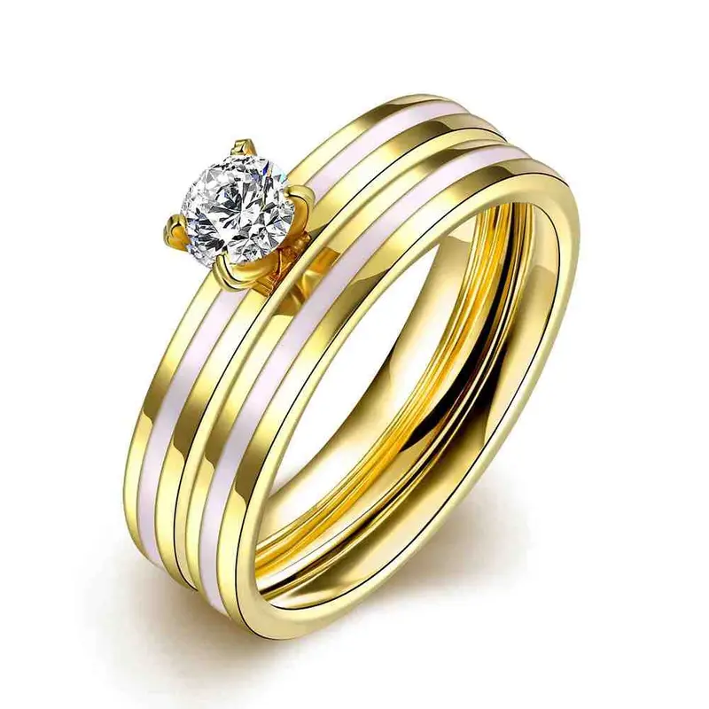 Best Friends Titanium Steel Ring Parallel Little Rose Ring Men Wedding Decoration136 1