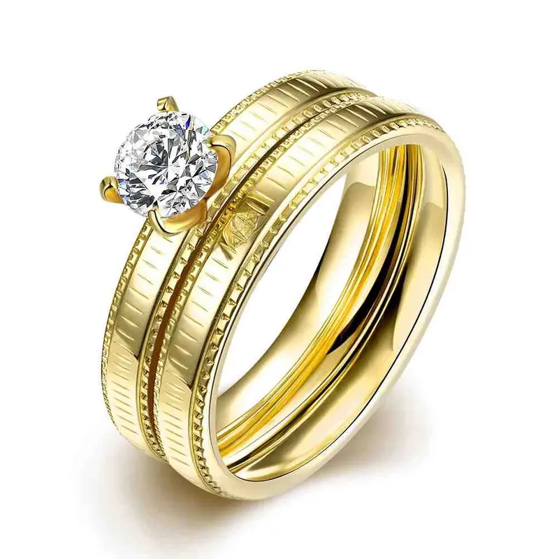 Best Friends Titanium Steel Ring Parallel Little Rose Ring Men Wedding Decoration136 4