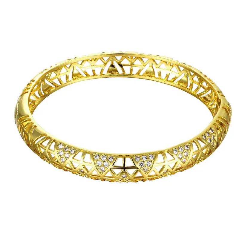 Best Gift 18K Gold Plated Hollow Geometric Patterns Men Bracelet Costume Jewellery 1