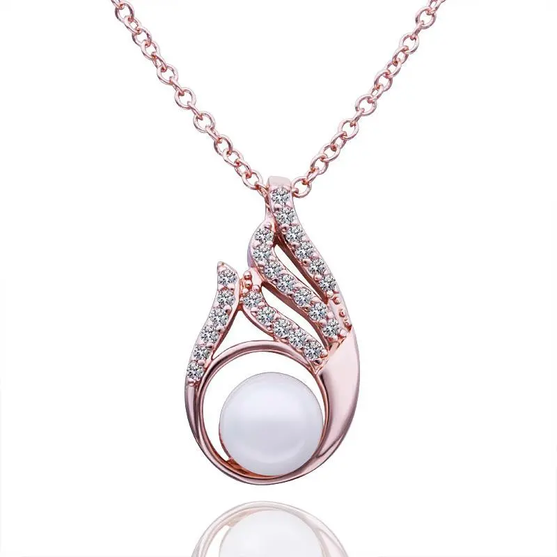 Best Gift 18K Gold Plated Necklaces Flower Pear Colares Charms 55 2