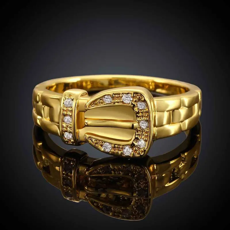 Best Gift 18K Gold Plated Wedding Rings Bow Tie Anillos Floating Charms Skgr 49 1