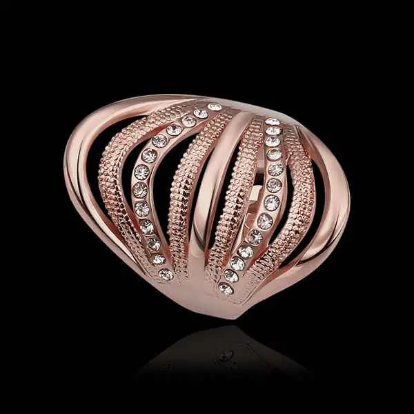Best Gift 18K Gold Plated Wedding Rings Pink Watermelon Pattern Anel Men Jewelry 537 1