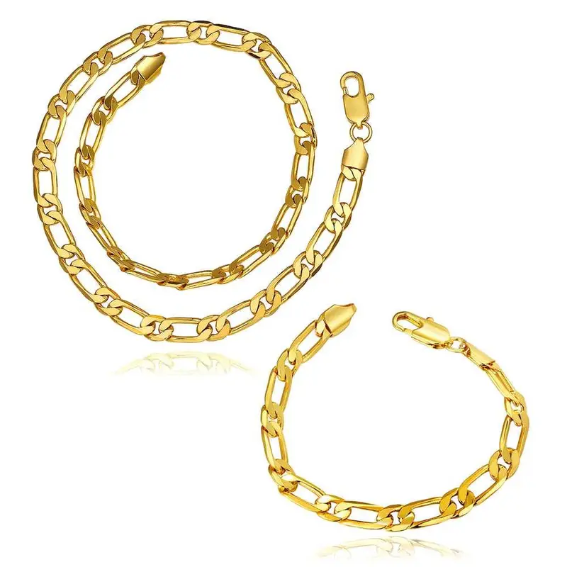 Best Gift 18K Gold Plating Jewelry Set Sport Chain Necklace+Bracelet Sport Smtps418 1