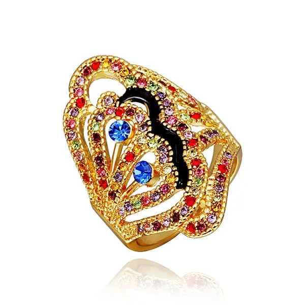 Best Gift 18K Gold Plating Rings Colorful Finger Opal Charms256 1