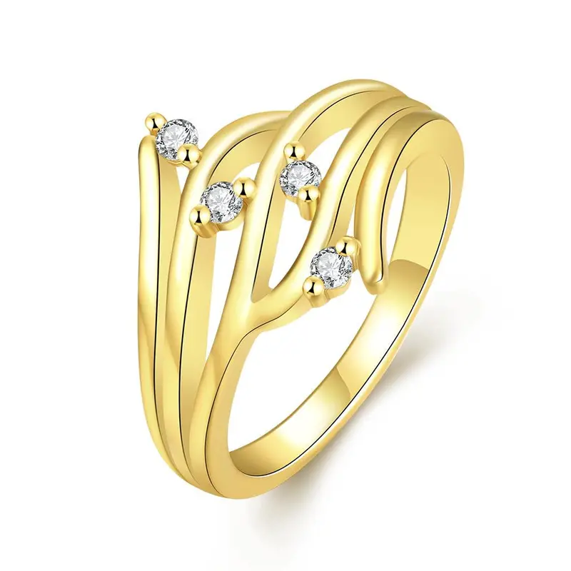 Best Gift 18K Real Gold Plated Engagement Ring Insets Surround Ring Men Wedding Decoration3 6 1