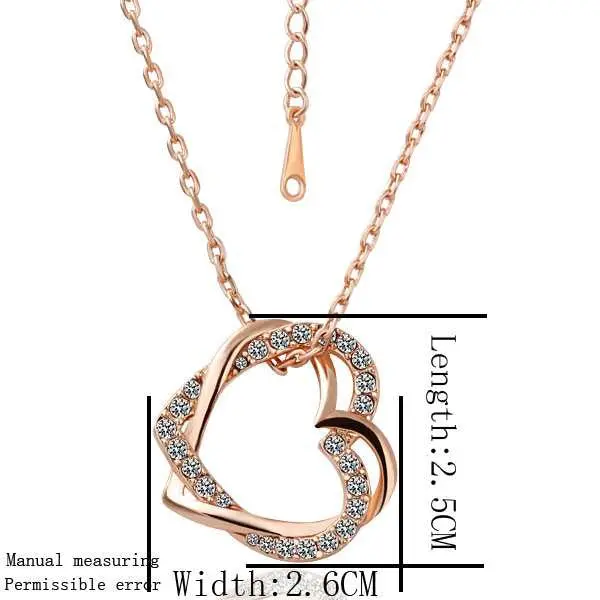 Best Gift Austrian Crystal Choker Necklace Golden Heart Love Big Necklace Joyas 1