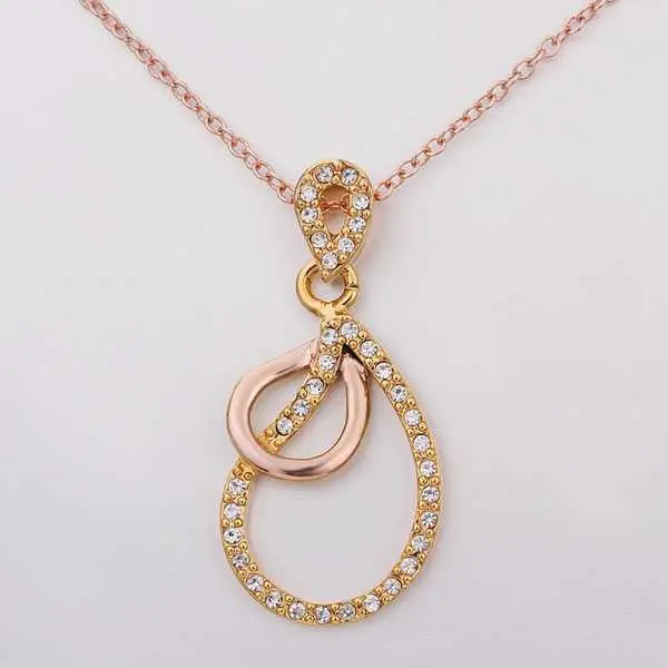 Best Gift Austrian Crystal Necklace Twin Circle Collares Ruby Jewelry 2